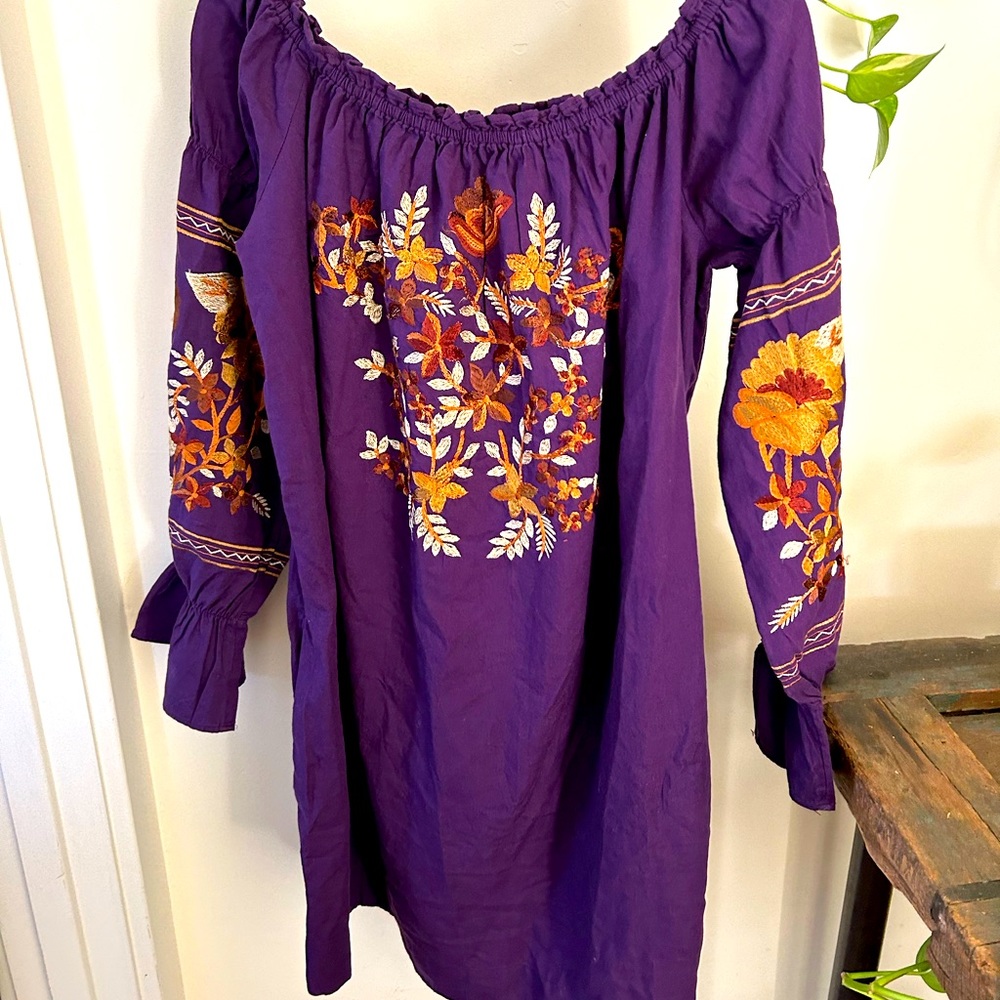 Free People Purple Mini Dress size large new with tags never worn